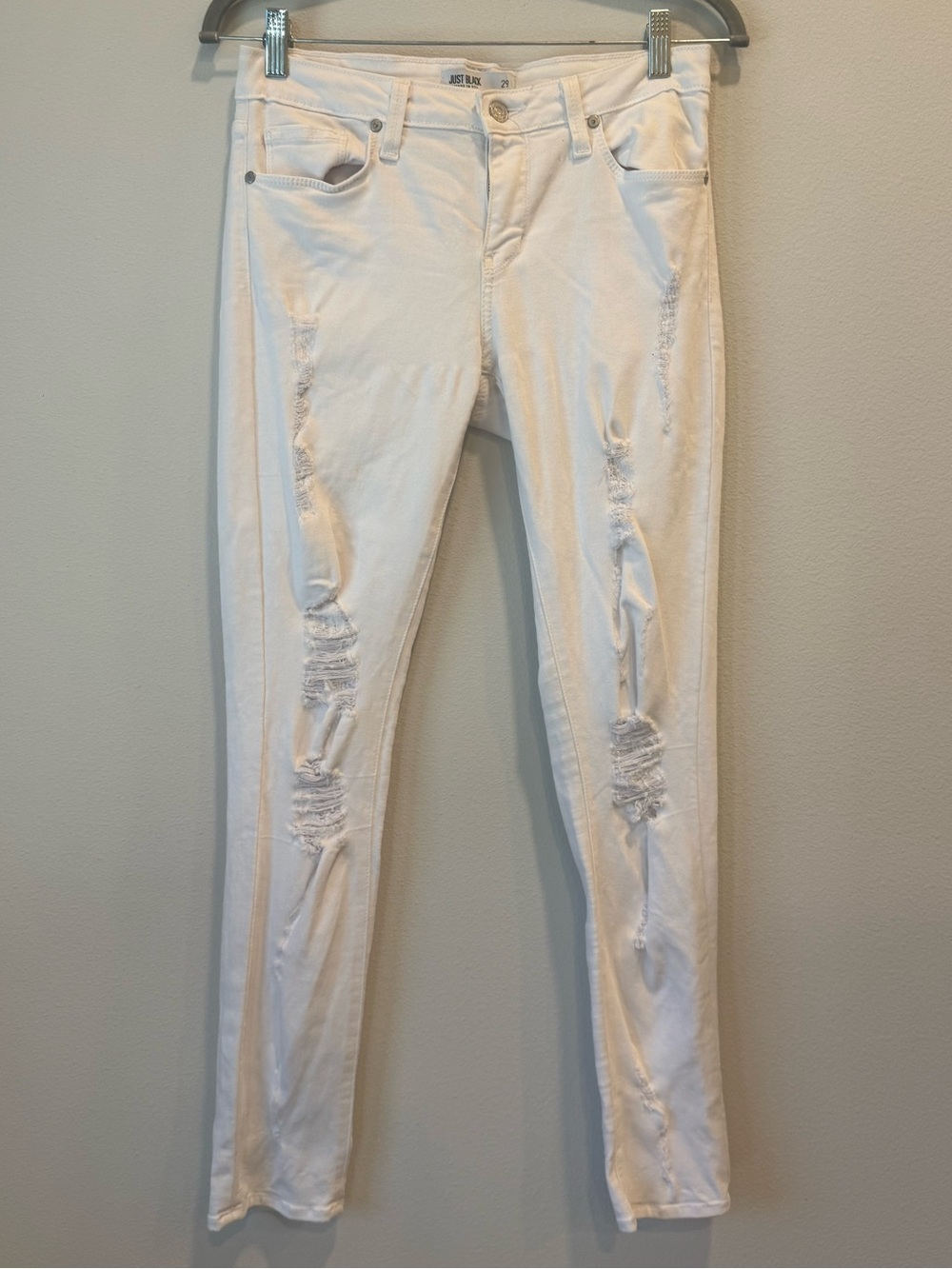 Just Black White Distressed Skinny Jeans